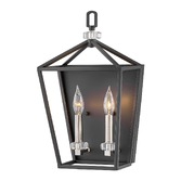 Photograph: Quintiesse Stinson 2 Light Wall Light In Black With Polished Nickel Detailing - QN-STINSON2-BK