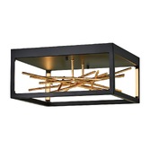 Photograph: Quintiesse Styx LED Flush Mount Ceiling Light In Black And Gilded Gold - QN-STYX-LED-F-BG