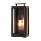 Photograph: Quintiesse Sutcliffe 1 Light Wall Lantern In Old Rubbed Bronze Complete With Copper Detailing and Clear Glass - IP44 - QN-SUTCLIFFE-S-OB