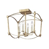 Photograph: Quintiesse Thayer 4 Semi-Flush Light In Antique Gold - QN-THAYER-SF-ADB