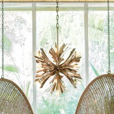 Photograph: Quintiesse Vida 13 Light Small Pendant In Burnished Gold Complete With Crystal Decoration - QN-VIDA-13P-S