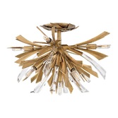 Photograph: Quintiesse Vida 9 Light Semi-Flush Light In Burnished Gold Complete WIth Crystal Decoration - QN-VIDA-9F