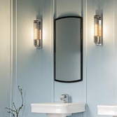 Photograph: Quintiesse Wellington 1 Light Bathroom Wall Light In Polished Chrome Complete With Clear Ribbed Glass - IP44 - QN-WELLINGTON1-PC