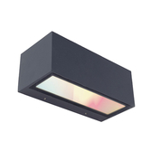 Photograph: Rectangular Up and Down Smart Led Rgb Colour Change Dark Grey Exterior Wall Light - IP54