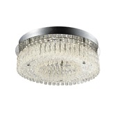 Photograph: Ruby Large Flush Polished Chrome Ceiling Light With Glass Droppers - 4000K