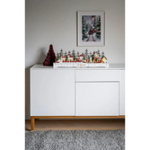 Photograph: Santas village, wood, Warm White Led, 6H/timer 2xAA & USB