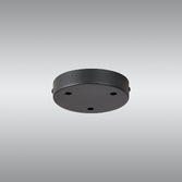 Photograph: Satin Black 3 Hole Ceiling Plate - 12cm