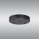 Photograph: Satin Black 5 Hole Ceiling Plate - 15cm