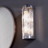 Photograph: SHI/2WL Polished Chrome Flush 2 Light Ceiling Light Complete With Crystal Decoration - IP44