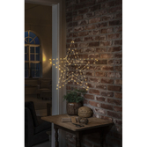 Photograph: Silver Metal Hanging Star Decoration With Amber LEDs