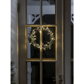 Photograph: Silver Metal Indoor Wreath With Warm White LED Lights - 30cm