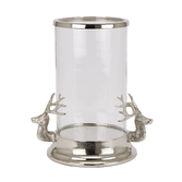 Photograph: Silver Stag Heads Candle Holder Lantern