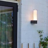 Photograph: Smart Led Colour Change Exterior Wall Light In Dark Grey - IP44