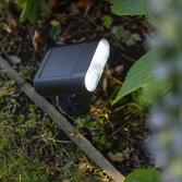 Photograph: Solar Powered Led Spike Light With Pir Motion Sensor In Black - 2700K-6500K + RGB, IP44