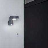 Photograph: Solar Powered Modern Led Exterior Wall Light In Grey With Pir Motion Sensor - 4000K, IP44