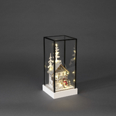 Photograph: Square Glass Christmas Lantern Set With Warm White LED Lights - Battery Powered/USB