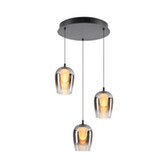 Photograph: Stylish Lighting Equator Black And Smoked Led 3 Light Cluster Pendant Light