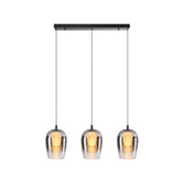 Photograph: Stylish Lighting Equator Black And Smoked Led 3 Light Linear Island Pendant Light