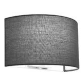 Photograph: Stylish Lighting Louisiana 1 Light Half Drum Grey Fabric Wall Light