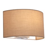 Photograph: Stylish Lighting Louisiana 1 Light Half Drum Taupe Fabric Wall Light