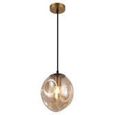 Photograph: Stylish Lighting Miami Antique Brass Single Pendant Complete With Champange Glass