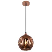 Photograph: Stylish Lighting Miami Antique Brass Small Single Pendant Complete With Champange Glass