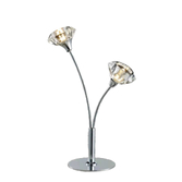 Photograph: Stylish Lighting Oregon 2 Light Polished Chrome Table Lamp Complete With Clear Glass Shades - Switched