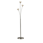 Photograph: Stylish Lighting Oregon 3 Light Satin Nickel Floor Lamp Complete With Clear Glass Shades - Switched