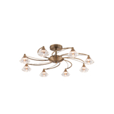 Photograph: Stylish Lighting Oregon 8 Light Antique Brass Semi-Flush Ceiling Light