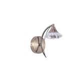 Photograph: Stylish Lighting Oregon Antique Brass Single Wall Light Complete With Clear Glasses