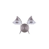 Photograph: Stylish Lighting Oregon Satin Nickel Double Wall Light Complete With Clear Glasses