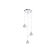 Photograph: Stylish Lighting Utah Polished Chrome 3 Light Cluster Pendant Light Complete With Clear Glasses