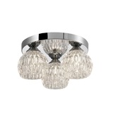 Photograph: Stylish Lighting Utah Polished Chrome 3 Light Flush Ceiling Light Complete With Clear Glasses