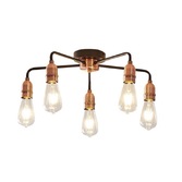 Photograph: Stylish Lighting Vermont Matt Black & Copper 5 Light Semi Flush Ceiling Light