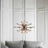 Photograph: Thorlight Aliza Aged Brass & Clear Crystal 8 Light Pendant