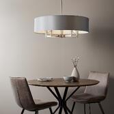 Photograph: Thorlight Arabella Matt Nickel 5 Light Pendant Complete With Grey Shade