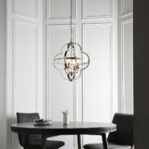 Photograph: Thorlight Averi Polished Nickel Finish 4 Light Shaped Pendant