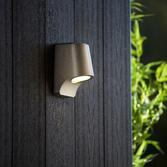 Photograph: Thorlight Barka LED Downward Facing Exterior Wall Light In Antique Brass - 2700K