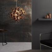 Photograph: Thorlight Clementine Copper Finish 9 Light Pendant Complete With Copper And Tinted Smoked Glass Spheres