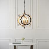 Photograph: Thorlight Desi Matt Black & Gold Finish 4 Light Shaped Pendant