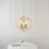 Photograph: Thorlight Desi Matt White & Gold Finish 4 Light Shaped Pendant