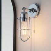 Photograph: Thorlight Kinsley Polished Chrome Single Bathroom Wall Light - IP44