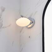 Photograph: Thorlight Lux Single Bathroom Wall Light Polished Chrome With Opal Glass Shade - IP44