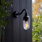 Photograph: Thorlight Manila Matt Black Exterior Wall Light With Clear Glass