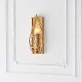 Photograph: Thorlight Mercedes Antique Gold And Silver Leaf Angular Framed Wall Light