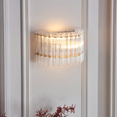 Photograph: Thorlight Salford Brushed Aged Brass Glass Wall Light
