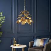 Photograph: Thorlight Tatum Distressed Gold 5 Light Layered Leaf Pendant