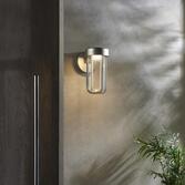 Photograph: Thorlight Vada Brushed Silver Finish LED Exterior Wall Light Complete With Clear Glass - IP44, 2700K