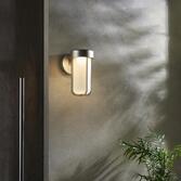 Photograph: Thorlight Vada Brushed Silver Finish LED Exterior Wall Light Complete With Frosted Glass - IP44, 2700K