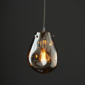 Photograph: Thorlight Xian Small Single Pendant Light Polished Chrome With Chrome Dimpled Glass